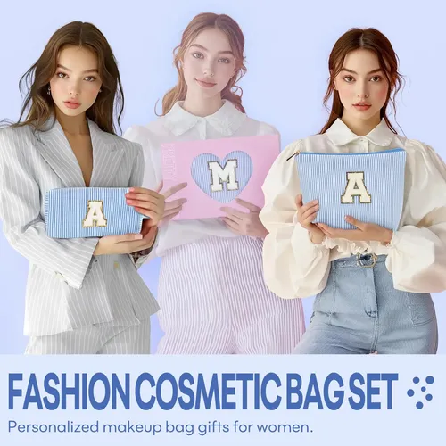 Set De Bolsas De Maquillaje Mibasies Blue K Para Mujeres Y N