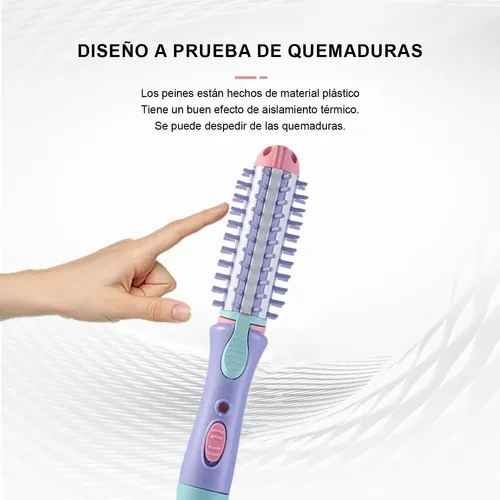 Peine De Rizador Eléctrico Con Cepillo De Aire Caliente
