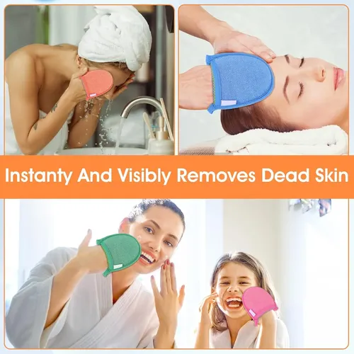 Manoplas Exfoliantes Faciales, Paquete De 4