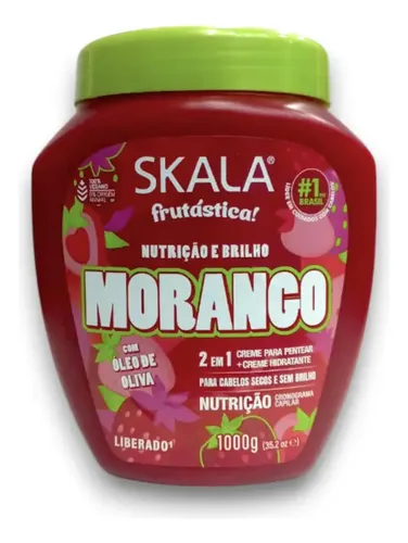 Skala Mascara Crema Para Peinar Frutilla Morango Vegana