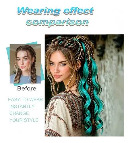Trenza Dreadlock De Cola De Caballo Elástica Colorida Para