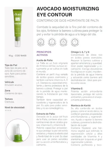 Skin Food Avocado Contorno Ojos Palta Hidratante 15g Idraet