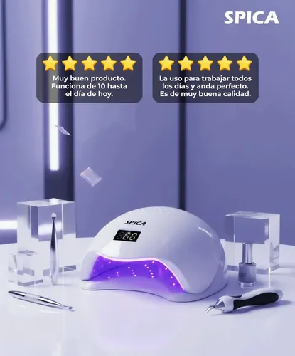 Cabina Led De Uñas 48w Spica Luz Uv Secador Manos Pies Color Blanco
