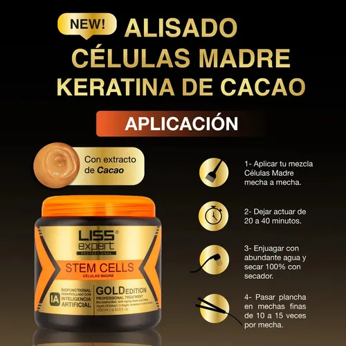 Alisado Células Madre Keratina Cacao Liss Expert 1000ml
