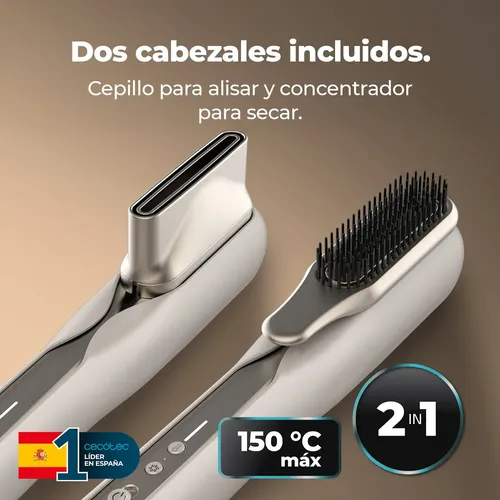 Plancha Y Secador Cecotec Airlisse 2 En 1 Anti Frizz Champag