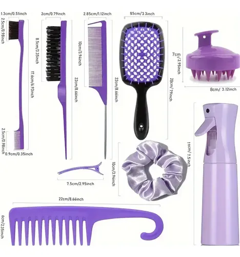 Juego De 12 Peines De Peluquería Domésticos Y