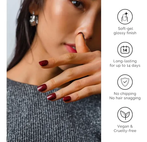 Nailog Tiras De Uñas De Gel Semi Curadas, 20pzs Uñas De Gel
