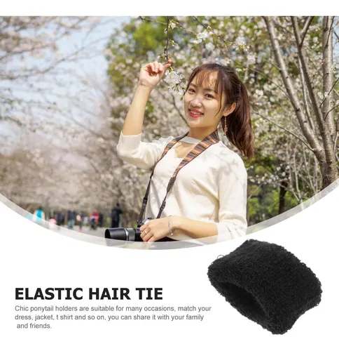 12pcs Bandas Elásticas Sin Costura Para Cabello, Diadema Anc Negro