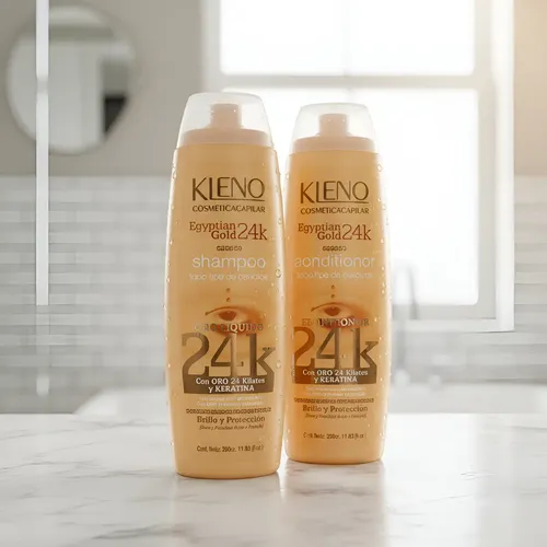 Shampoo + Acondicionador Kleno Egyptian Gold 24k  X350 C/u