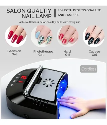 Lámpara Uv Led Para Uñas 72w Negra Profesional