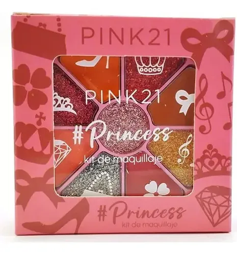 Kit Maquillaje Infantil Princess Pink21 Labial Sombra Rubor
