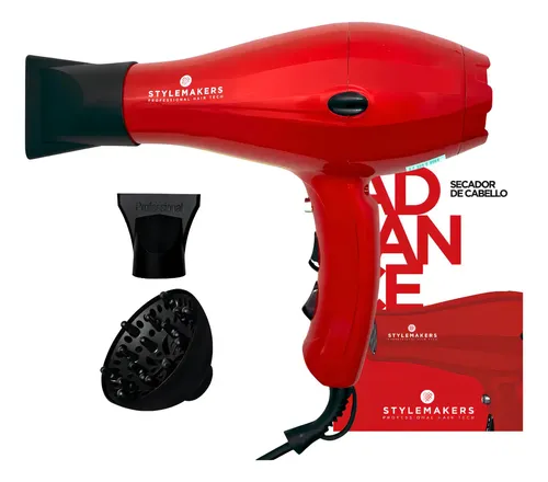 Secador de Pelo Stylemakers Advance Rojo 2200W Iónico Profesional con Difusor