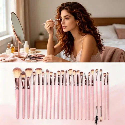 Kit 20 Pinceles Maquillaje Cubre Todas Las Necesidades