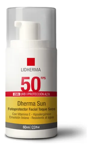 Lidherma Protector Solar Toque Seco Facial 50fps Liviano