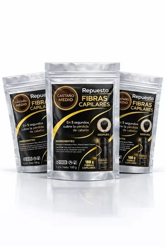 Repuesto Fibras Capilares Beauty Choice Castaño Medio 100g Racarga
