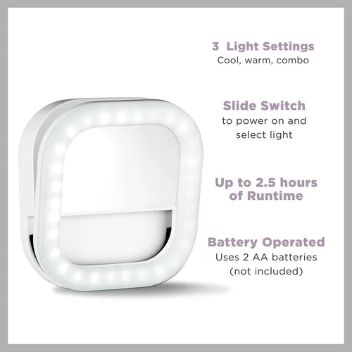 Espejo De Maquillaje Conair Con Luz Y Aro De Luz Para Selfie