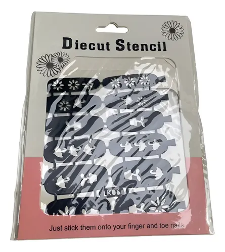 Stencil Para Uñas Autoadhesivo X3 Planchas