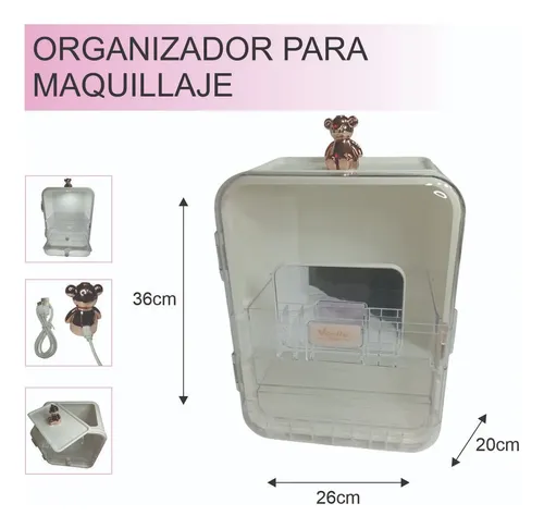 Organizador Para Maquillaje Porta Cosmeticos Con Luz Blanco