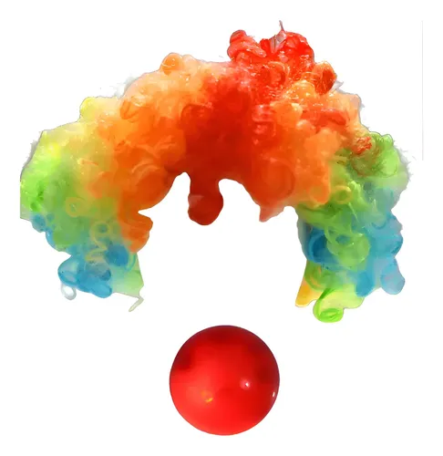 / Disfraz De Payaso Con Peluca Afro Y Nariz, Paquete For