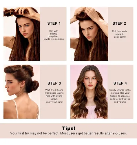 Rulos De Terciopelo Para Rulos Sin Calor Cabello Largo