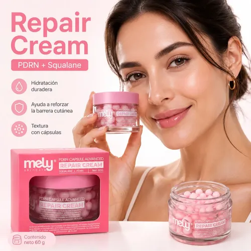 Crema Facial Mely Pdrn Squalane Reparadora Hidratante 60g Todo Tipo De Piel Día/noche