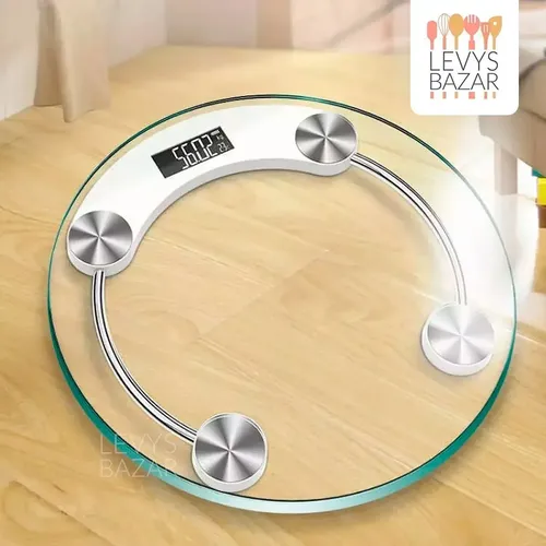 Balanza Digital De Baño Personal 180kg Vidrio Templado Calid Color Redonda