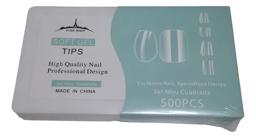 Tips Uñas Paris Night Mini Cuadradas.