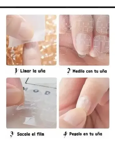 Adhesivo Sticker Pegamento Bifaz Para Tips Uñas Postizas X10
