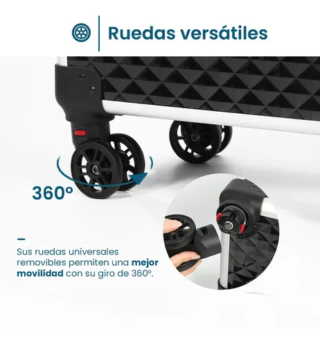 Maletin Desmontable Maquillaje 4 En 1 Profesional Carro Negro Raitot