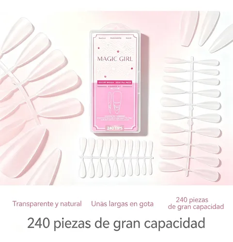 Tips Para Uñas Soft Gel Forma Stiletto Mate 240 Unidades