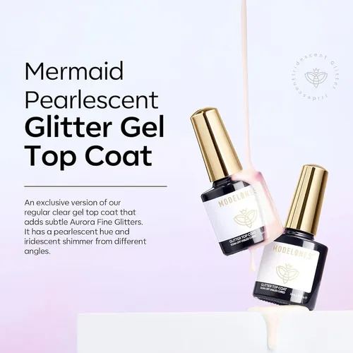 Modelones Pearl Glitter Gel Top Coat 0.33 Fl Oz