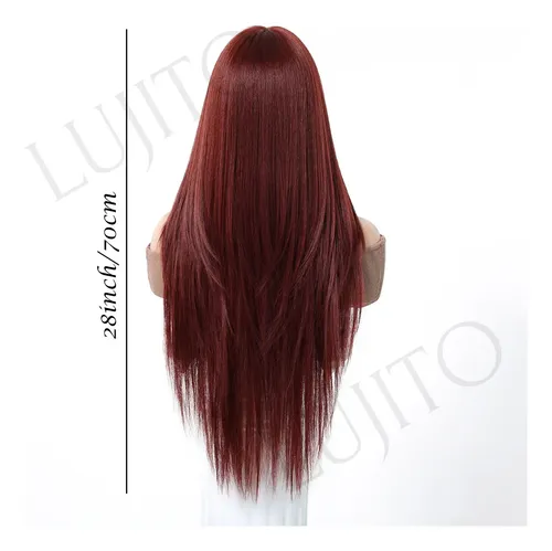 Pelucas De Cabello Largo Natural Para Mujer Castaña