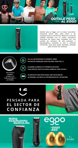 Rasuradora Depiladora Masculina Gama Eggo Cortadora Corporal