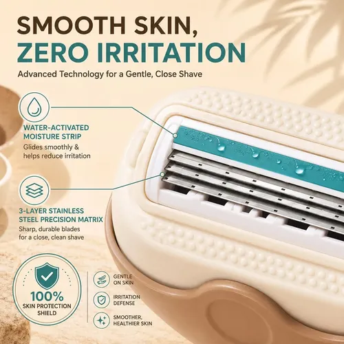 3-layer Hair Shaver With Rotating Cover, Compact Travel