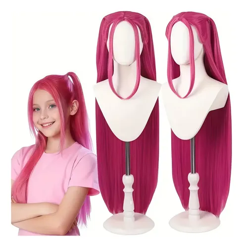 Peluca Larga Cosplay Anime Con Flequillo Para Disfraces
