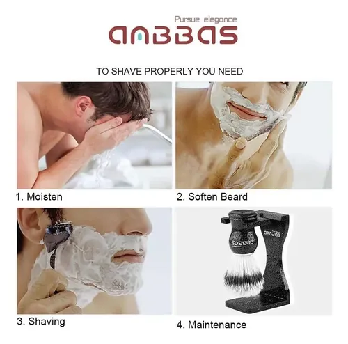 Cepillo De Afeitado De Tejón De Imitación Anbbas Con Jabón