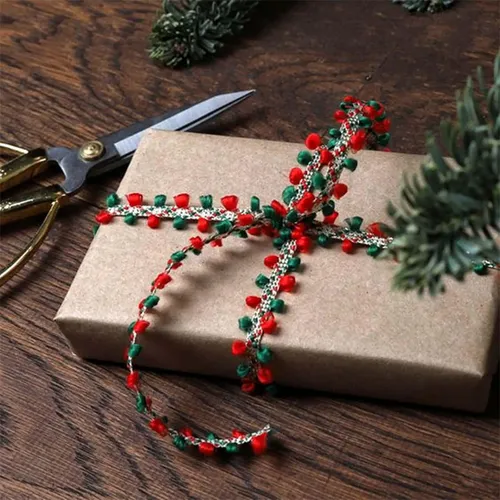 Cinta De Navidad Decoración Cintas De Bolas De Pelo Para