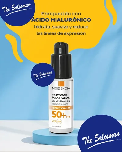 Protector Solar Facial Fps 50+ Con Ácido Hialurónico 30ml
