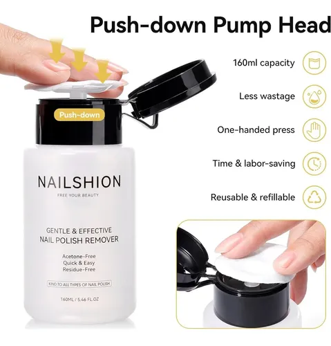 Removedor De Esmalte Sin Acetona Nailshion 160 Ml Rápido