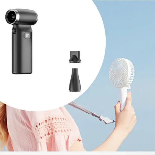 Mini Ventilador De Turbina, Soplador Seco Con Pantalla Negro