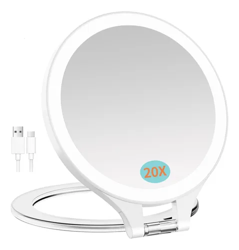 Espejo De Aumento Fascinate 10x/1x Con Luz Recargable 7”