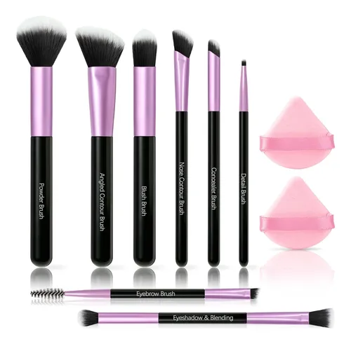 Set De Brochas Para Maquillaje Soyok 10 Piezas Morado