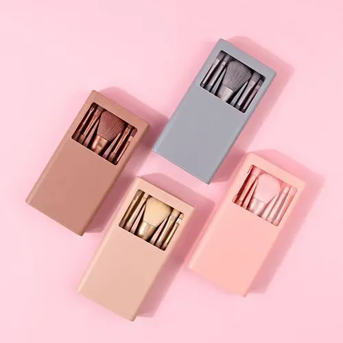 Juego De Brochas De Maquillaje De Cerdas Suaves Con Espejo,