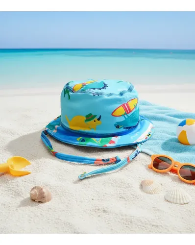 Gorro Infantil Tela Malla Bebe Niño Piluso Con Protección Uv Color Dino Surf Talle 3