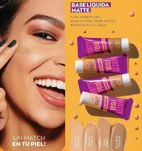 Base de Maquillaje Color Trend Líquida Matte SPF 15 Avon, Beige Claro