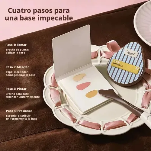 Kit Maquillaje Base 6 Piezas Brocha Esponja Paleta Regalo Ca