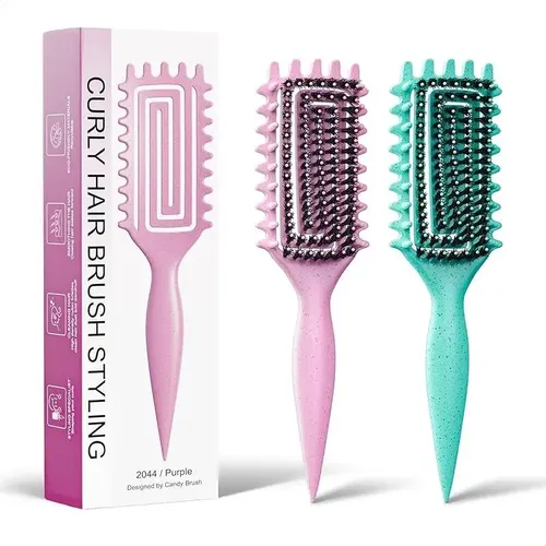 Cn* Paquete De 2 Cepillos For Cabello Rizado, Cepillo For .