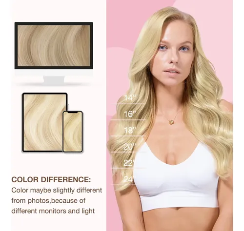 Extension Cortina De Pelo Humano Real 35cm 100g Rubio Oscuro