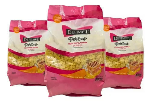Kit X3 Ceras En Perlas Natural Para Depilar Depimiel 800g