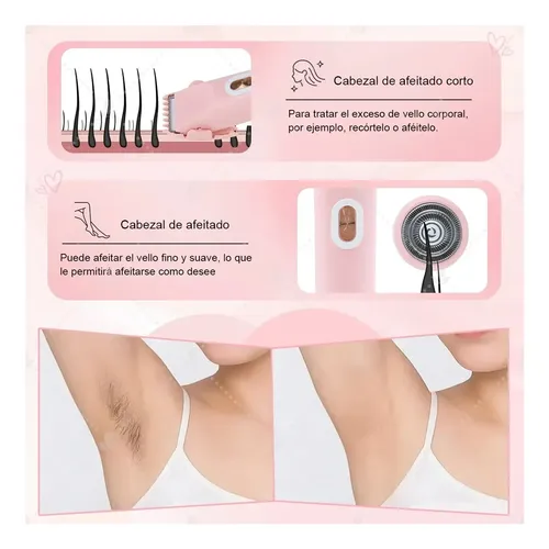 Afeitadora Eléctrica Portátil Para Mujer, Doble Cabezal, Qy